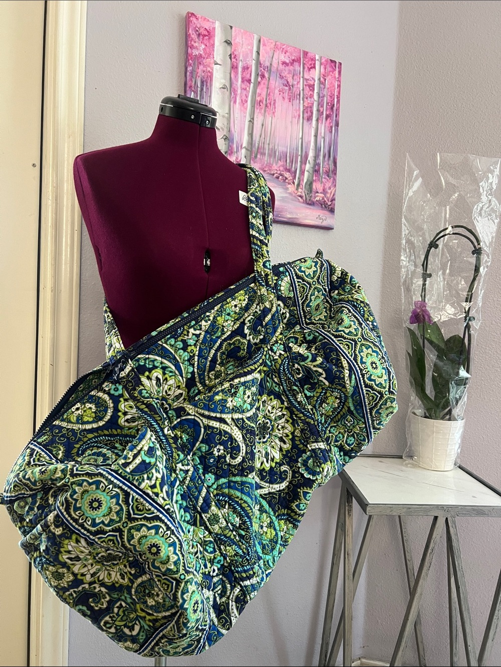 Vera Bradley Duffle Bag Weekender “Rhythm & Blues”  XL LN